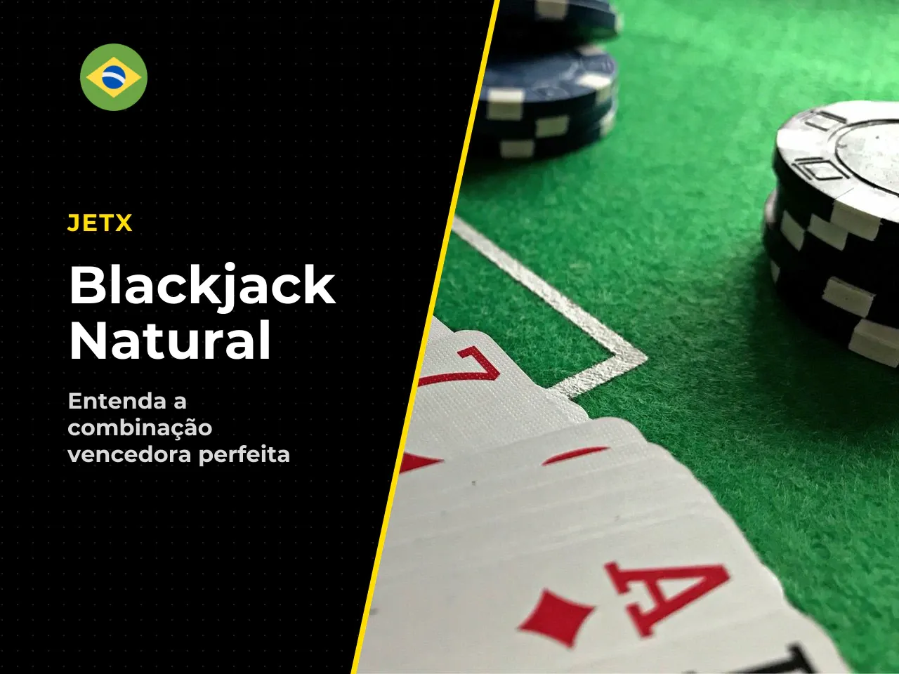 O que conta como blackjack natural. O blackjack natural é a combinação imediata das duas primeiras cartas distribuídas somando 21 pontos exatos: um Ás e uma carta valorada em 10 (10, J, Q ou K). Essa 